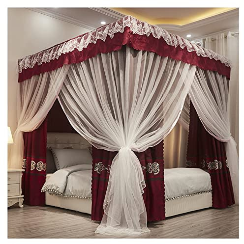 Baldacchini Baldacchino di Lusso Quattro Stagioni, Tenda per Letto Matrimoniale, Baldacchino per Letto Matrimoniale con Rete di Crittografia E Telo Ombreggiante Antipolvere, Facile da Installare