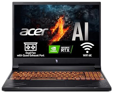 Acer Nitro V 16 ANV16-41-R1U0 - Ordenador Portátil Gaming 16 WUXGA IPS 165Hz (AMD Ryzen 7 8845HS, 16GB RAM, 1TB SSD, NVIDIA GeForce RTX 4060, Sin Sistema Operativo) Color Negro - Teclado QWERTY