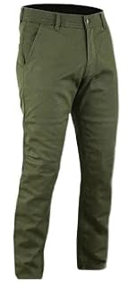 BGA Jeans de moto pour homme – Bikers Gear Australia Chino Kevlar en Kevlar Pantalon de protection en aramide avec protection CE Armour, Vert, 3XL
