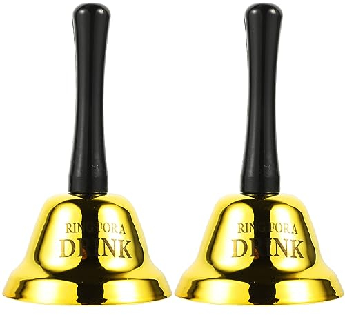 ibasenice Bachelor Service Ringing - 2PCS Christmas Hand Held Service Bell Call Hand Bell Ring for Drink Bell for Hotels Restaurant Bachelor Party Coffee