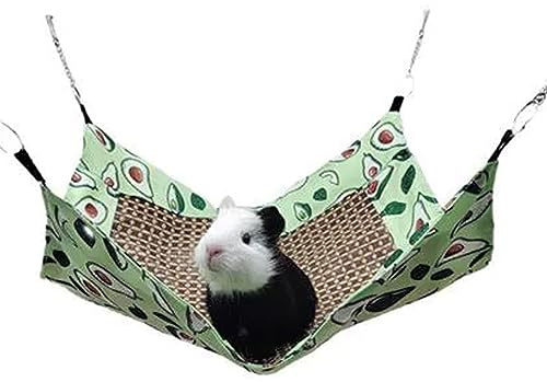 Hamac pour Petits Animaux, Tapis de Refroidissement, Hamac pour Rat, Cage pour Animaux de Compagnie, Cage pour Hamster, Cochon D'inde, Lapin, Chinchilla, Rongeur (Avocat)