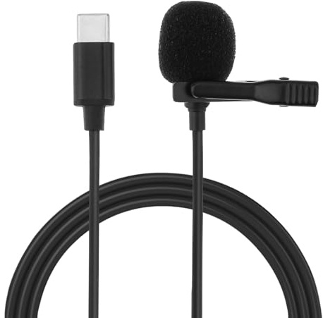 RTNLIT Lavalier Lapel Microphone - 3.5mm Omnidirectional Condenser Mic, Clip On Mic for Smartphones, Noise Cancelling for Podcast, YouTube, Vlogging, Asmr