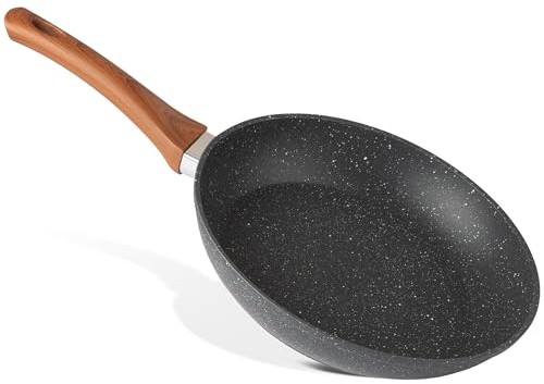 nuovva Non Stick Frying Pan - Induction Fryingpan nonstick - Kitchen Chefs Pan Cookware - Marble, 26cm