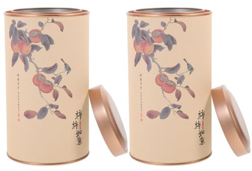 Alipis 2 Pièces Boîte À Thé En Fer Blanc Boîte De Thé En Vrac Hermétique Pot De Grains De Café Boîtes De Stockage Vides Cylindre Conteneurs En Étain Récipient De Stockage De Nourriture