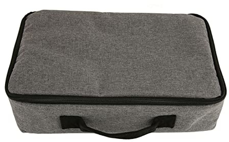 33 x 18 x 10 cm projektorväska, bärbar kraftig nylonprojektor bärväska med robust handtag för resor, grå