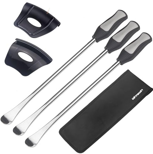 WINTOWIN 14.5inch Tire Spoons Motorcycle, Lawn Mower,Dirt Bike Tire Spoon Set, Professional Tire Changing Spoons Lever Iron Removal Tool Kit with Bag 3x14.5 inch Tire Irons and 2 Rim Protector