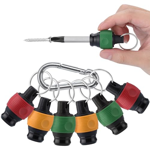 Navaris Porta Inserti per Avvitatore con Moschettone - Porta Punte Trapano e Cacciavite da 1/4- Set da 6 Portainserti Esagonali per Avvitatori Elettrici - Comodi da Usare