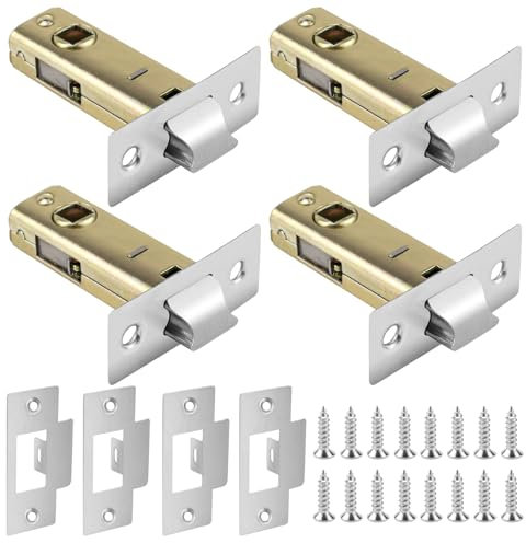 ZJIVQO Juego de 4 pestillos de puerta, pestillos de acero inoxidable, pestillo tubular de 45 mm, pestillos de gabinete, pestillos de muebles para manijas de puerta de palanca con resorte