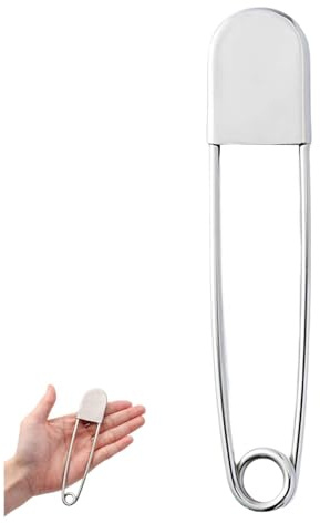 Spille da balia grandi, 12,8 cm, resistenti, resistenti, resistenti alla ruggine, in argento nichelato, con chiusura di sicurezza, per trapuntatura, cucito, vestiti, coperte, tovaglie, artigianato