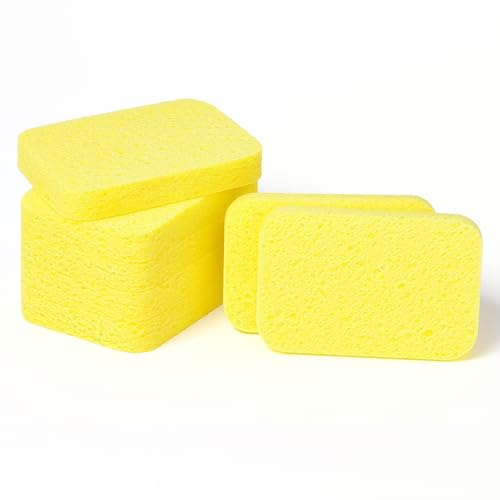 9 Stücke Malschwamm, Rechteck Schwamm Set Schwämmchen Schule Acrylmalerei Schwamm Malen Schwämmchen Synthetischer Kunst für Keramik Küche Schuhe Handwerk Farbe Gesichtsbemalung Hobbys(Gelb)