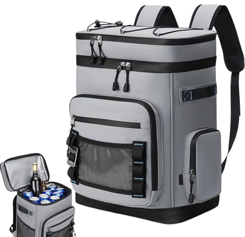 Mochila refrigeradora impermeable aislada – 48 latas de refrigeración, bolsa de almacenamiento, nevera para hombre y mujer, alimentos, bebidas, viajes, camping, compras