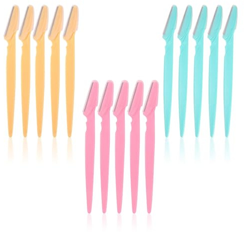 Henyall 15 Pcs Eyebrow Razor Facial Hair Remover, Dermaplaning Tool for Women & Men, Face Shaver & Exfoliator for Smooth Skin, Eyebrow Trimmer & Shaper Kit