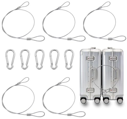 Alambre de Acero Inoxidable para Colgar Fotos | Cable de Acero 50 cm x 2 mm | Kit de 5 Cables con Ganchos para Uso Interior y Exterior | Ideal para Seguridad y Jardinería