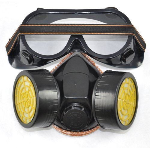 Accessotech 2pc Spray Paint Twin Cartridge Respirator Mask/Goggles Paint Kit Fumes Kept Out