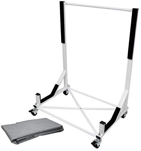 ECD Germany Soporte de Hardtop - 4 Ruedas bloqueables - Apoyo de estacionamiento Seguro y Estable - 76,5x52x93,5 cm - Blanco - Acero con Recubrimiento de Polvo - Cubierta Almacenamiento de Coche