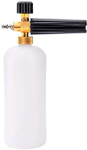 Fasmov 1/4 Adjustable Foam Lance 1L Bottle Snow Foam Nozzle Injector Soap Foamer for Pressure Car Washer