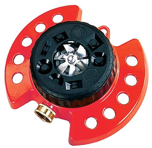 Dramm Duty Metal Base, Red 15021 ColorStorm 9-Pattern Premium Turret Sprinkler with Heavy-D