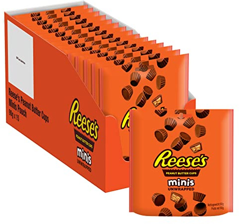 Reese's Peanut Butter Cups Minis, der amerikanische Klassiker im praktischen Snack-Format, 15 x 90g