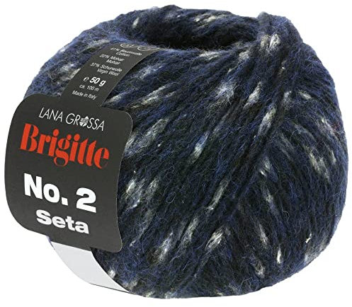 LANA GROSSA Brigitte Nr.2 Seta | Edle Netzgarnstruktur aus Alpaka und Baumwolle | Handstrickgarn aus 47% Alpaka, 45% Baumwolle & 8% Schurwolle | 50g Wolle zum Stricken & Häkeln | 140m Garn FB 3