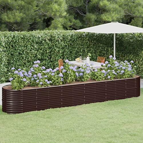puraday Jardinière surélevée pour jardin 440 x 80 x 68 cm - Jardinière pour terrasse - Jardinière pour légumes - Spirale d'herbes XXL - Jardinière surélevée en métal - Jardinière surélevée en acier -