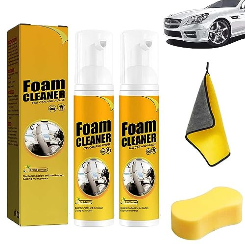 Gienslru All Around Master Schiuma detergente, Schiuma detergente multifunzionale per auto, Schiuma detergente per auto, Schiuma magica per auto, Schiuma detergente per tutti gli usi (100ML, 2pezzi)