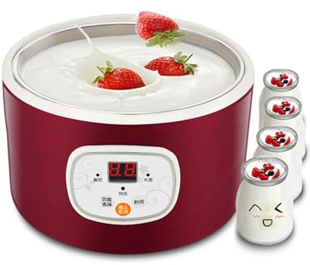 HMWOKPOT Multifunctional Electric Automatic Yogurt Maker Thermostatic Yogurt Machine Rice Wine Natto Machine with Stainless Steel Liner