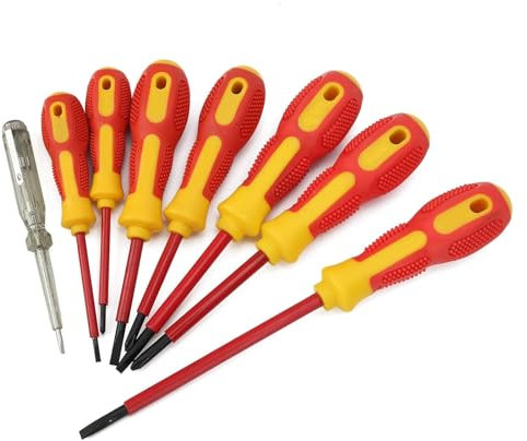 Set 7 Cacciaviti Con Punta Magnetica A Croce E Taglio Isolati Cercafase 2021-E