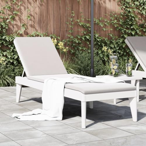 Rantry Sonnenschaukel Liege mit Verstellbarer Rückenlehne, weiß, Polypropylen, max. 110 kg, 186x60x29 cm - Weiß Model364215