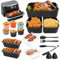 Silikonform Heißluftfritteuse für Ninja AF500EU Zubehör Foodi Flexdrawer 10.4 L Heißluftfritteuse AF500EU Flex Drawer Airfryer Zubehör 1×10.4L and 2×5.2L Silikonform für AF500EUCP, Silikon Backform