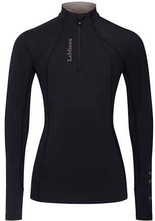 LeMieux Young Rider Classique Base Layer - Childrens Equestrian Horse Riding Long Sleeve Top - Black - 13-14years