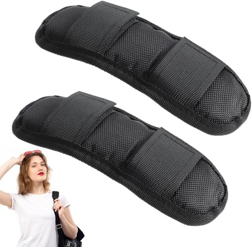 Paquete de 2 almohadillas extraíbles negras para correa de hombro, almohadilla de repuesto universal, almohadilla de correa de hombro extragruesa, cojines de cierre para bolsas de hombro