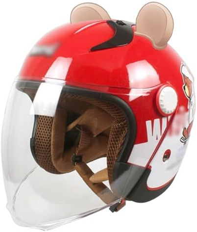Casco Abierto para Niños De Motocicleta con Visera Solar, Casco Abierto para Niños Y Niñas De 2 A 6 Años, Casco para Ciclomotor Infantil Homologado ECE 22.06 B,48-56cm