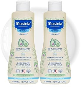 Mustela Gentle Shampoo 500ml – Pack of 2 | Tear-Free Baby Hair & Scalp Cleanser | Gentle, Nourishing & Hypoallergenic for Newborns & Infants
