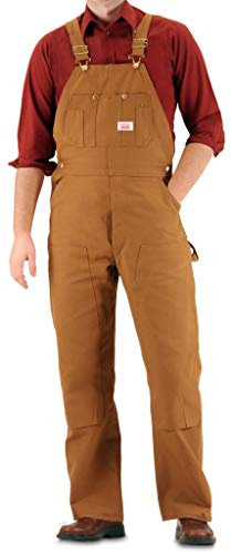 Heavy Duty Duck Overalls with Button Fly Brown Duck 36X32