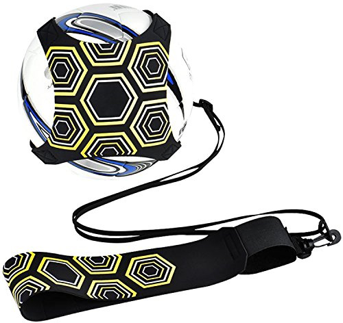 QIMEI-SHOP Fútbol Trainer, Equipo de Entrenamiento de fútbol Manos Libres Práctica en Solitario con cinturón Cuerda elástica Universal Se Adapta a # 3# 4# 5 balones de fútbol para niños Adultos