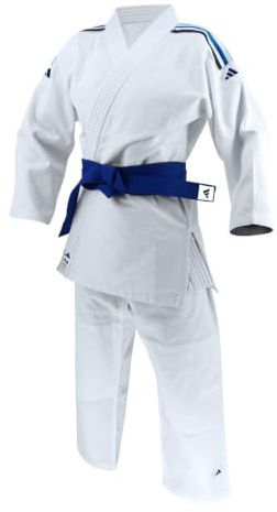 adidas | Club Judo Uniform för män, kvinnor och barn | perfekt för träning | hållbar polycotton judouniform med vitt bälte ingår, 350 g (13 uns)