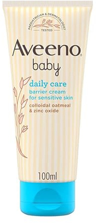 Aveeno Baby Daily Care Crema Barrera para Bebés Antiirritación de Pañales para Piel Sensible, 100 ml