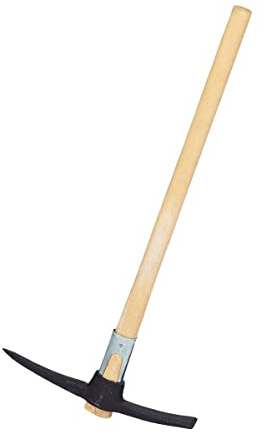 Rekord Kreuzhacke robust 1,5 kg (gehärteter Stahl, ovales Auge) mit Eschen-Stiel (90cm) und Hülse, Spitzhacke, Flachhacke, Hacke, Gartenhacke, Doppelhacke, Kombihacke