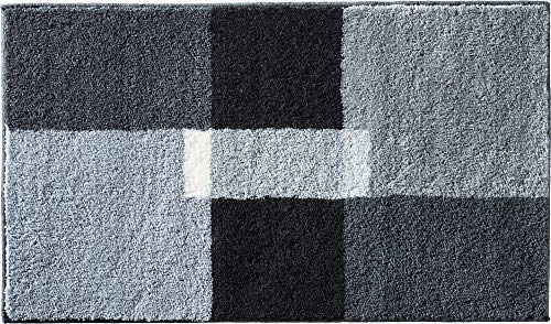 Erwin Müller Badematte, Badteppich, Badvorleger Zagori rutschhemmend grau Größe 80x140 cm - herrlich weich und flauschig, für Fußbodenheizung geeignet (weitere Größen, Farben)