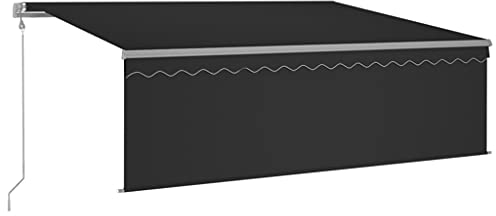 vidaXL Gelenkarmmarkise Automatisch mit Jalousie Markise Balkonmarkise Sonnenmarkise Sonnenschutz Sichtschutz Garten Terrasse Balkon 4x3m Anthrazit