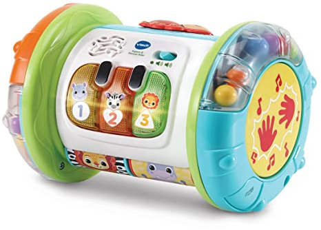 VTech Baby Explore & Discover Roller, Interactive Baby Toy with Gears, Rollers, Beads, Lights & Music, Roll & Push Gift for Infants 6, 9, 12 months +, English version