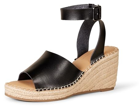 Amazon Essentials Sandali Espadrillas Donna, Nero, 38.5 EU