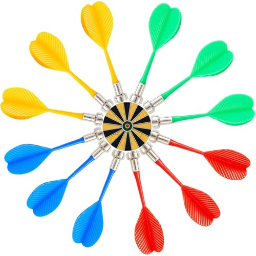 12pcs Dardos magnéticos, Dardos magnéticos de Seguridad, Dardos Portátiles,Accesorios de Juego de Interiores de Reemplazo para el Bar, Hogar, Sala de Juegos, Mezcla de 4 Colores