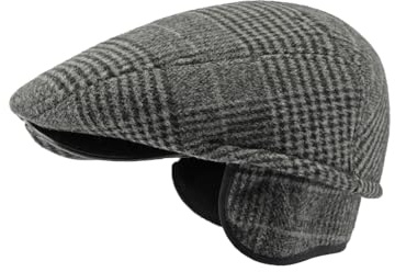 YAMEE Coppola Uomo Cappello a Quadri con Paraorecchie Pieghevoli,Uomo Beret Inverno Classico Retro Caldo Antivento,Cappello Basco Donna Casuali Traspirante,Berretto Piatto da Uomo Newsboy,Trucker cap