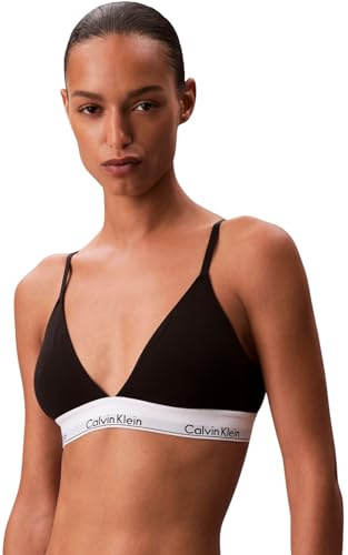 Calvin Klein Donna Reggiseno a Triangolo Lightly Lined con Fascia con Logo, Nero (Black), M