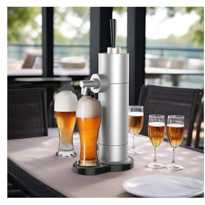 WRJAHCG Canned Beer Draft System, Beer Dispenser, Beeer Foam Draft Machine, A Great Gift for Beer Lovers And Men, for Bar,Home, Party, Fit Can Beer,Silver