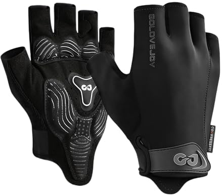 flintronic cykelhandskar halvfinger för män kvinnor svart 2