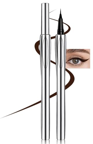Erinde Flüssiger Brown Eyeliner, Matte Braun, Langanhaltend & Hochpigmentiert, Wasserfest & Wischfest, Bis zu 16 Stunden Halt, Ultrafeine Spitze, Schnelltrocknender Eyeliner-Stift