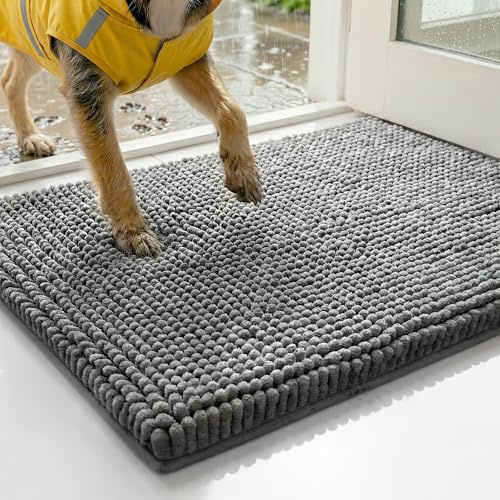 Deconovo Caterpillar Pet Mat, Plush Textured Dog Cat Pad for Crate Floor Couch, (24 L x 17 W x 1.1 Th, Grey)