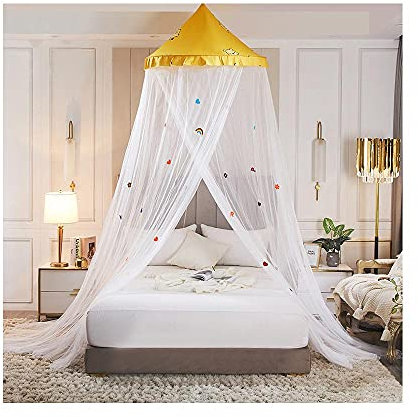 Uteruik - Zanzariera in pizzo a cupola per letto a baldacchino, rete da appendere per bambini, protezione contro gli insetti